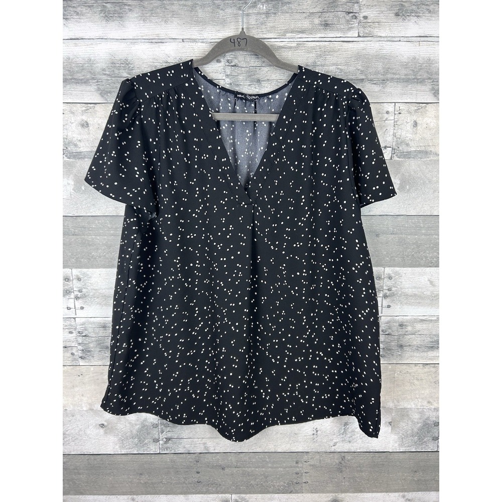Hillary Radley Women's XXL Short Sleeve V Neck Blouse